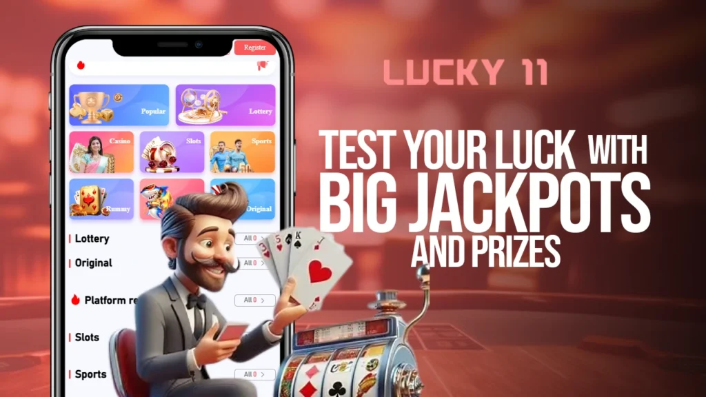 Lucky 11 game with jackpots and prizes